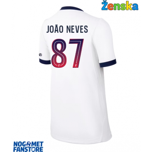 Paris Saint-Germain Joao Neves #87 Gostujuci Dres za Ženska 2026-27 Kratak Rukav